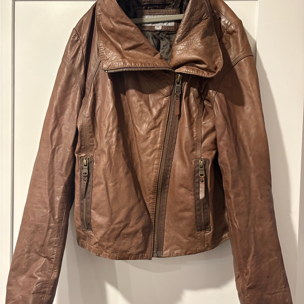 Marc New York chocolate brown  Leather Jacket